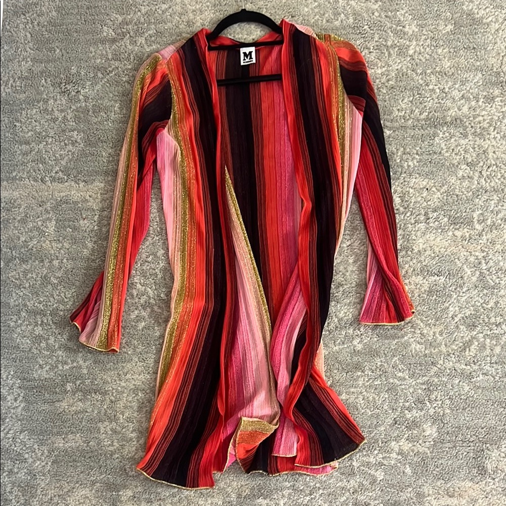 M Missoni Multicolor Striped Open Cardigan
